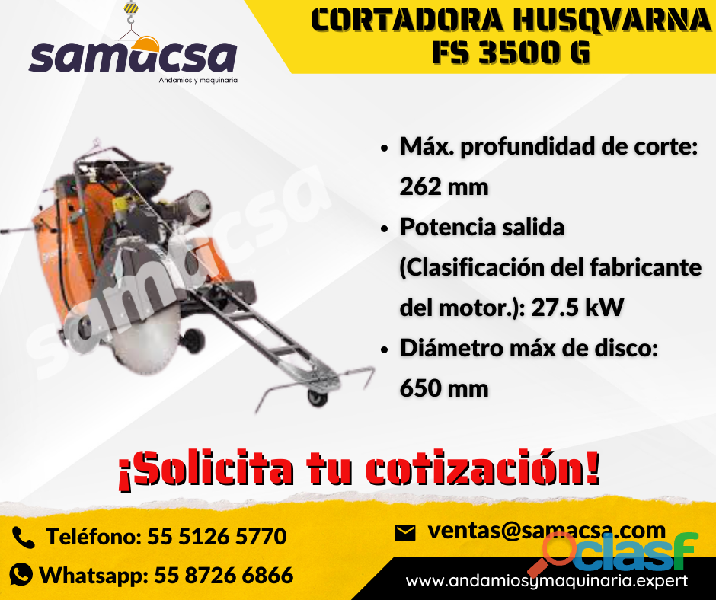 Cortadora de piso equipo HUSQVARNA en venta