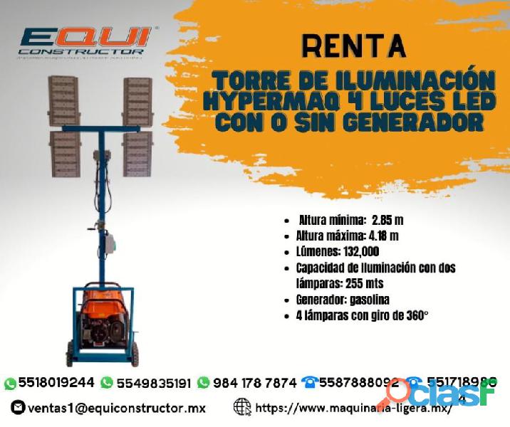 Renta Torre de Iluminacion Hypermaq Equiconstructor