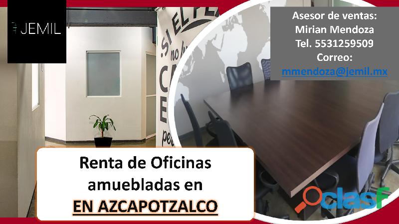 Renta de oficina amueblada en Azcapotzalco