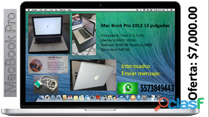 Mac Book Pro 2012 13 pulgadas
