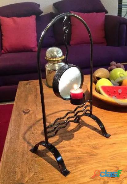 Original candelabro con vidrio y vela móvil