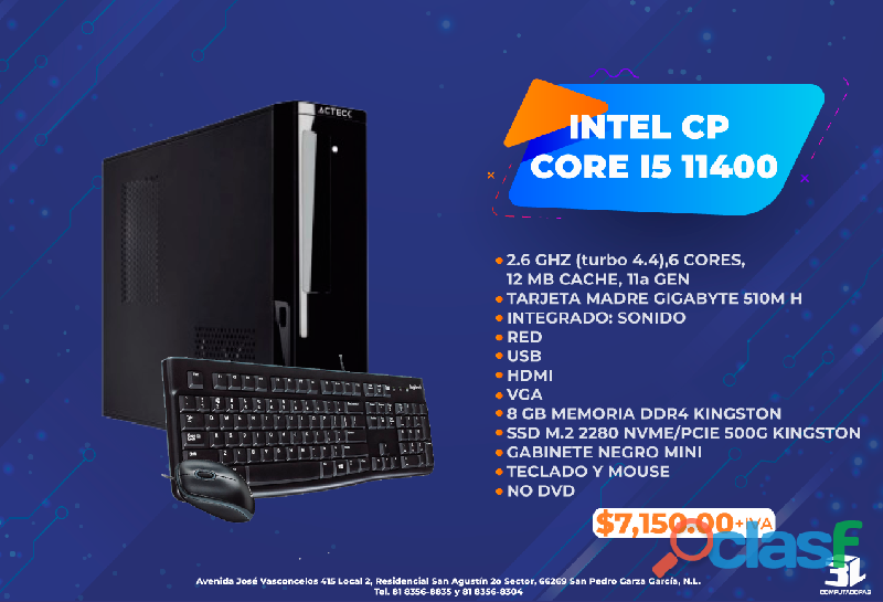 Computadora Intel CP Core i5 11400