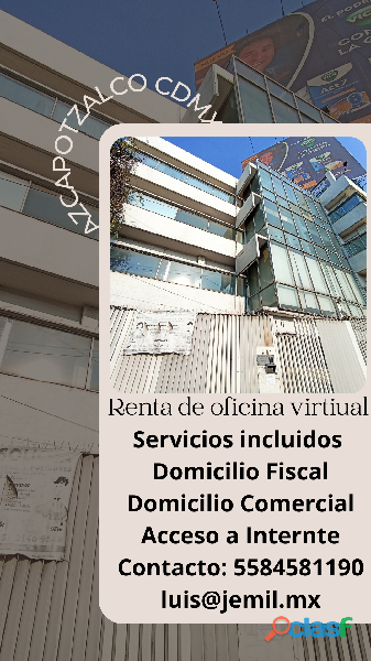 Oficina virtual en renta desde $1100 más IVA Azcapotzalco