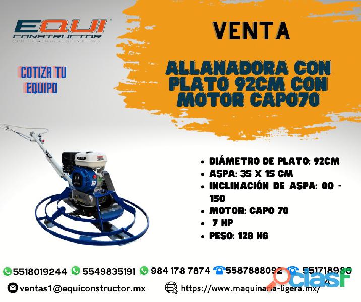 Venta de Allanadora FIAT c/motor 7hp en Ecatepec de Morelos