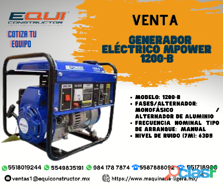 Venta de Generador Eléctrico MPOWER 1200 B Ecatepec