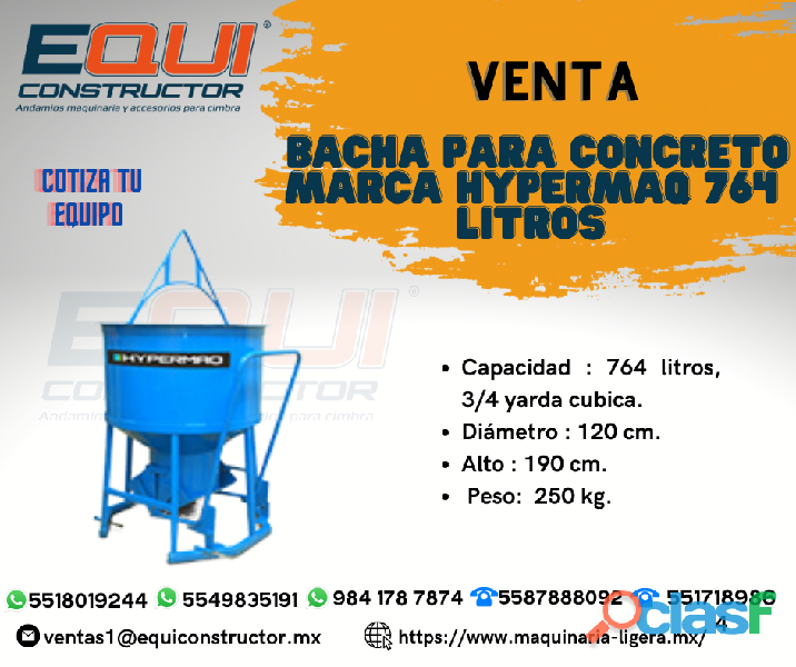 Venta de bacha para concreto de 764 Lts Ecatepec