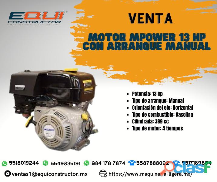 Venta de motor mpower 13 hp Arranque Manual en Ecatepec de