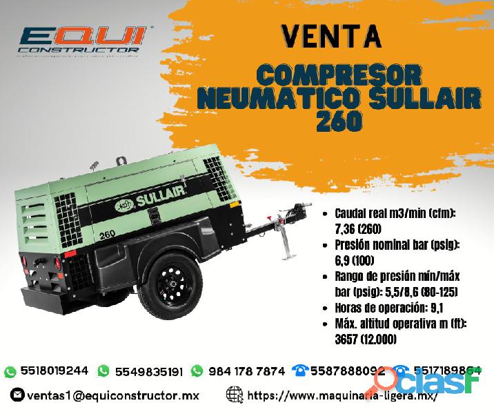 Venta de Compresor Neumatico SULLAIR 260 en Ecatepec de