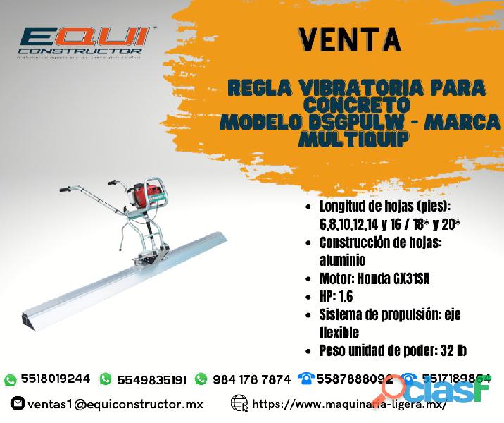 Venta de Regla Vibratoria para Concreto M.DSGPULW MULTIQUIP