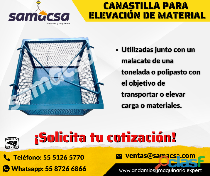 Samacsa Canastilla para materiales equipos de hasta 1ton