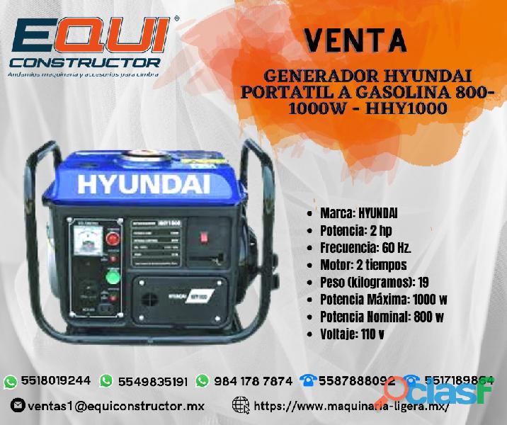 Venta de Generador HYUNDAI portatil a gasolina 800 1000W