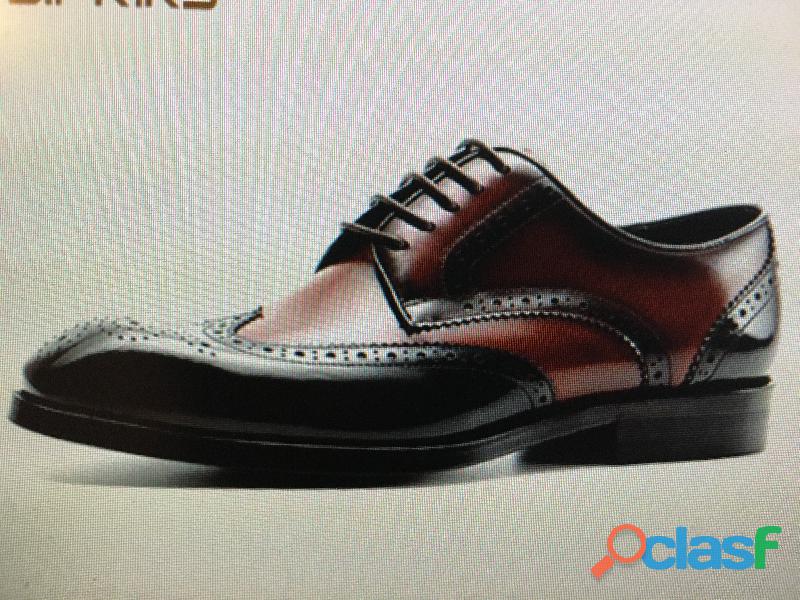 Zapato Oxford rojo burdeos y negro cuero genuino nuevos