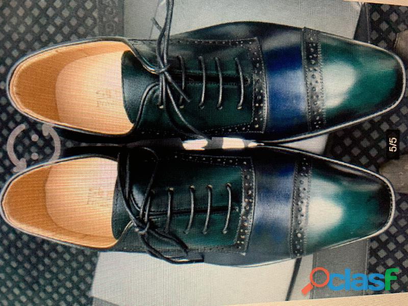 Zapatos hombre azul oscuro y verde oscuro, importados nuevos