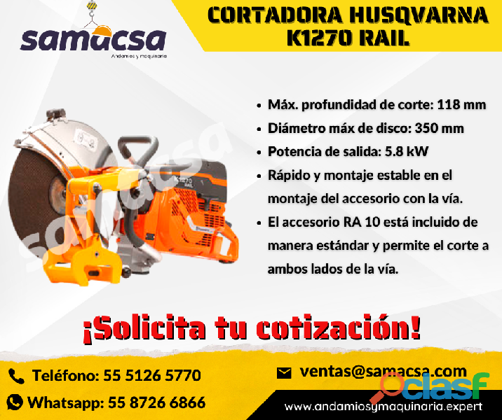 Samacsa Cortadora Rail HUSQVARNA K1270