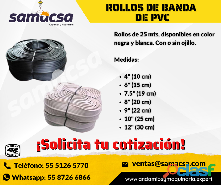 Samacsa Banda de PVC varias medidas disponibles