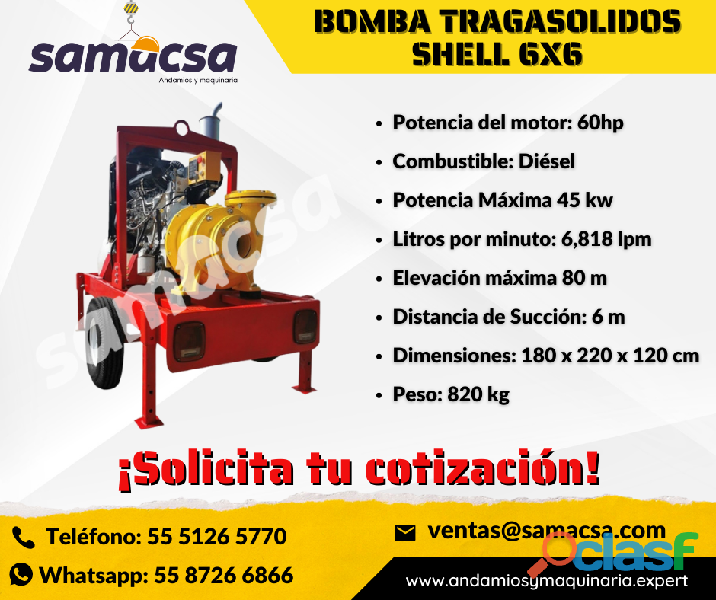Samacsa equipo Motobomba Shell tipo 2x2