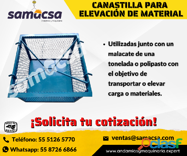 Canastilla MD samacsa para materiales