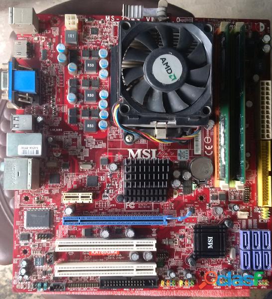 Tarjeta madre MSI KA780GM2 con CPU y RAM