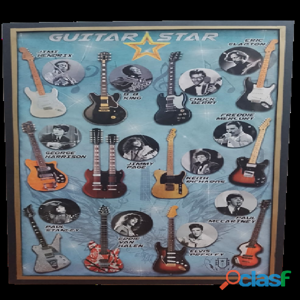 Poster de guitarristas famosos de Rock