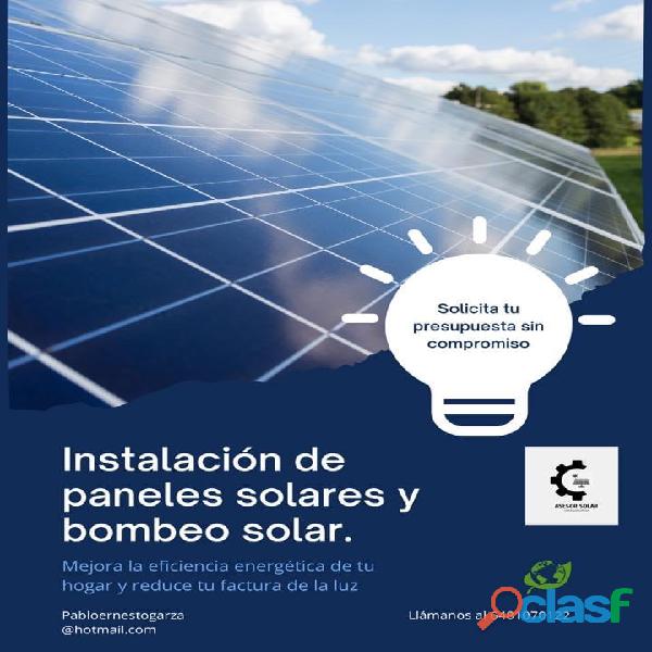 Instalaciones de paneles fotovoltaicos.
