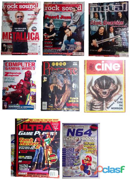 Revista cine, rock sound, computer gaming world, ultra game