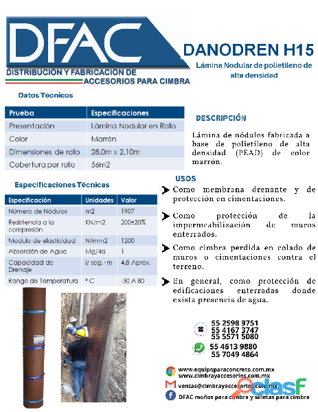 DANODREN H15 MEMBRANA DRENANTE DFAC