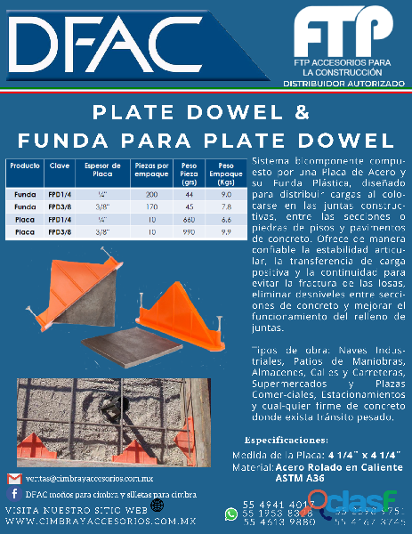 PLATE DOWEL & FUNDA PARA PLATE DOWEL CIMBRA DFAC