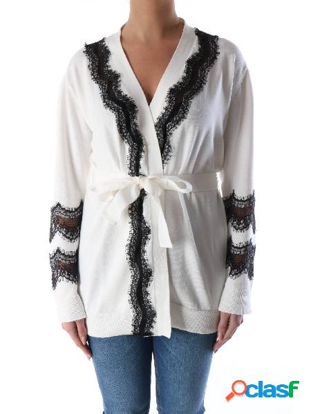 TWINSET Maglieria Cardigan Donna Neve/nero