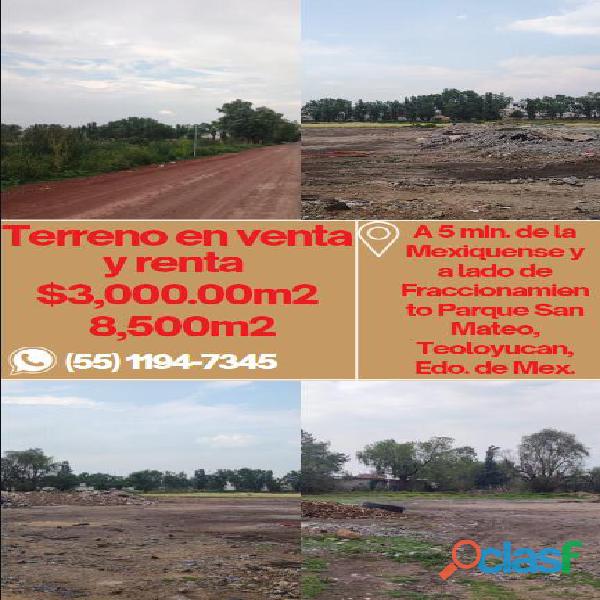 ?Venta y Renta de terreno en Teoloyucan, Edo. de Mex.?