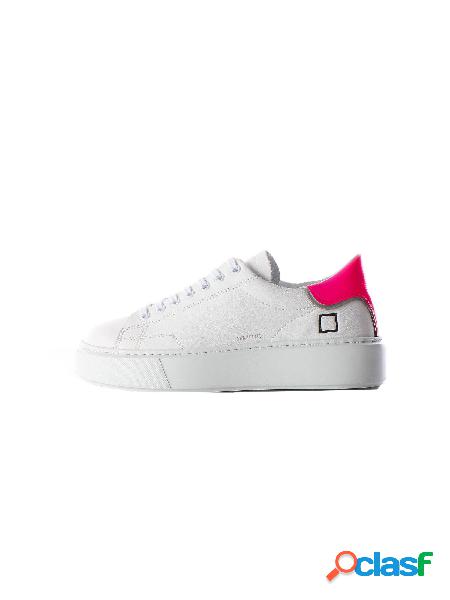 D.A.T.E. Sneakers Basse Donna Bianco/fucsia