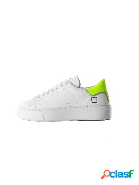 D.A.T.E. Sneakers Basse Donna Bianco/giallo